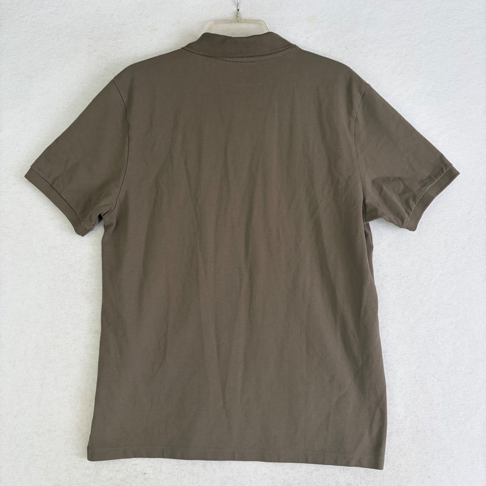 Todd Snyder Men's Organic Cotton Pique Polo Shirt Green Olive Thyme Size Medium - Picture 5 of 9